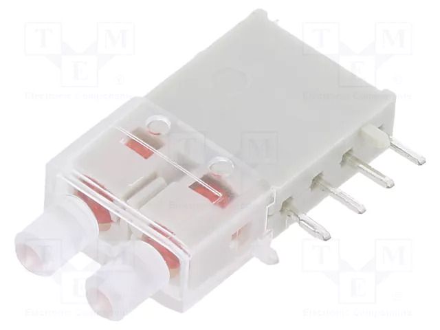 LED; in housing; 2.9mm; No.of diodes: 2; red; 20mA; Lens: red; 50° MENTOR 1301.2243