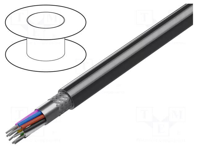 Wire; 9x22AWG; RS232; stranded; Cu; PVC; chrome; 152m; CPR: Eca; 300V BELDEN 9945.060500