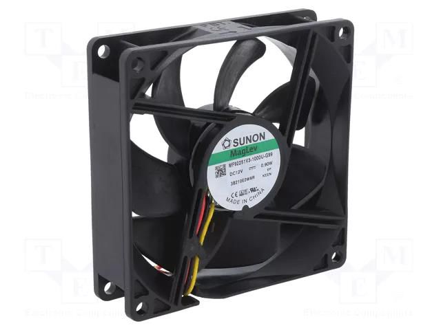 Fan: DC; axial; 12VDC; 92x92x25mm; 67m3/h; 28dBA; Vapo; Out: F type SUNON MF92251V3-G99