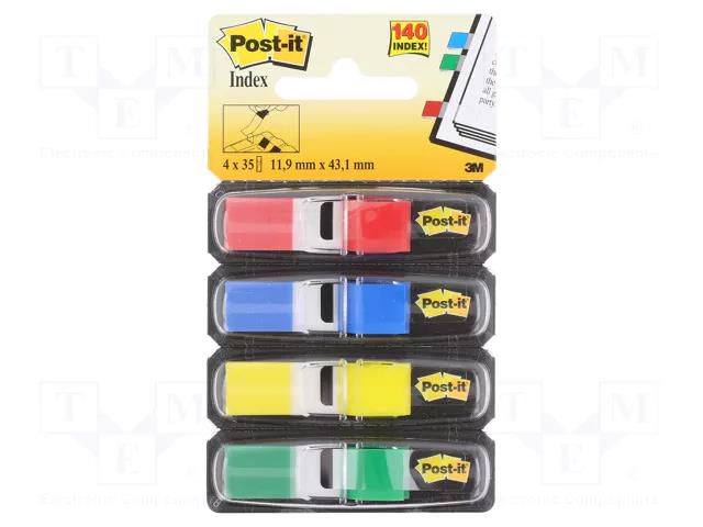 Indexing tabs; L: 11.9mm; W: 43.1mm Post-it POST-IT-12MM-683-4