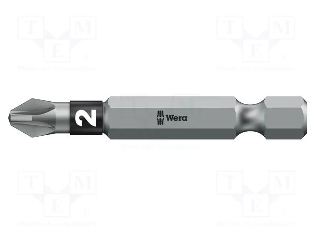Screwdriver bit; Pozidriv®; PZ2; 1/4"; Overall len: 50mm WERA WERA.05059922001