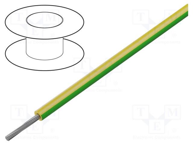 Wire; HELUTHERM® 145; 1x2.5mm2; stranded; Cu; yellow-green HELUKABEL HTERM145-2.5GY