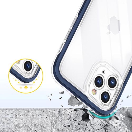 Clear 3in1 case for iPhone 11 Pro blue frame gel cover, Hurtel 5907769338571 5907769338571
