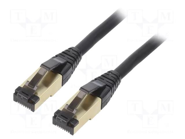 Patch cord; RJ45 plug,both sides; S/FTP; Cat 8; stranded; Cu; LSZH GEMBIRD PP8-LSZHCU-BK-15M