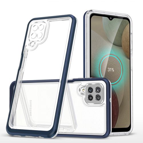Clear 3in1 Case for Samsung Galaxy A12 5G Frame Gel Cover Blue, Hurtel 5907769338830 5907769338830