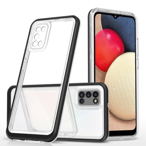 Clear 3in1 case for Samsung Galaxy A03s (166) frame gel cover black, Hurtel 9145576243053 9145576243053
