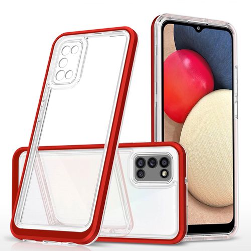 Clear 3in1 case for Samsung Galaxy A03s (166) frame gel cover red, Hurtel 5907769339202 5907769339202