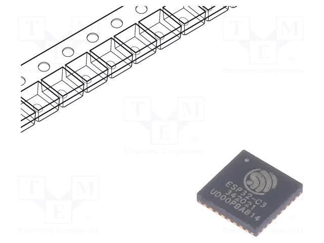 IC: SoC; Bluetooth Low Energy,WiFi; FTP,HTTP,IPv4,TCP,UDP; SMD ESPRESSIF ESP32C3