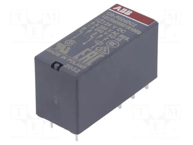 Relay: electromagnetic; SPDT; Ucoil: 24VDC; 8A; CR-P; max.250VAC ABB CR-P024DC2