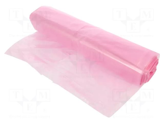 Waste bag; ESD; 25um; 15l; 50pcs; polyetylene; pink EUROSTAT GROUP ERS-410950005