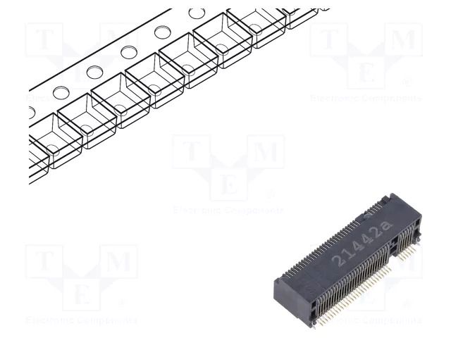 Connector: M.2 (NGFF); horizontal; SMT; gold flash; PIN: 67; 0.5A ATTEND 123A-58B00