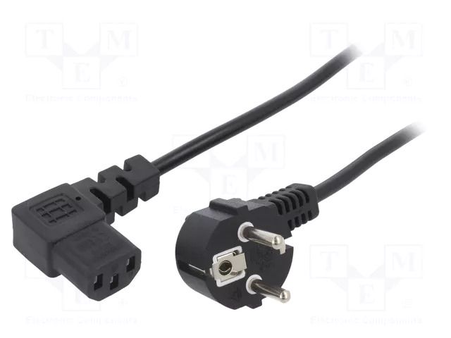 Cable; 3x0.75mm2; PVC; 1.8m; black; 10A; 250V ESPE KAB-EUL-P3L-1.8-BK