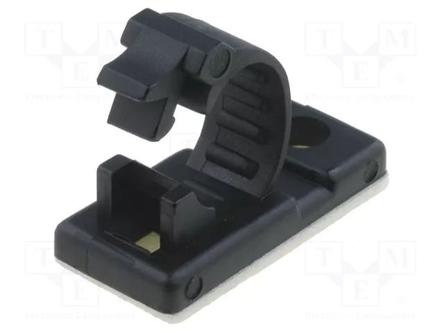 Screw down self-adhesive holder; 7.5mm; polyamide; black KSS WIRING 6J-S