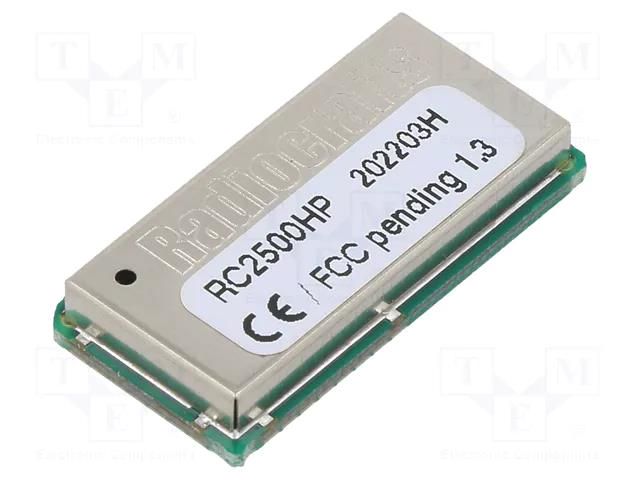 Module: RF; UART; -108dBm; 2.7÷3.6VDC; 18dBm; SMD; 100kbps; 155/30mA RADIOCRAFTS RC2500HP-RC232