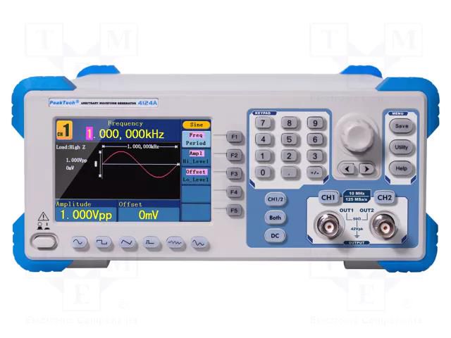 Generator: arbitrary, function; LCD TFT 3,9"; 480x320; Ch: 2 PEAKTECH PKT-P4124A