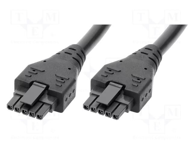 Cable; female; PIN: 5; Len: 3m; 8.5A; Insulation: PVC; Colour: black MOLEX MX-214770-0530