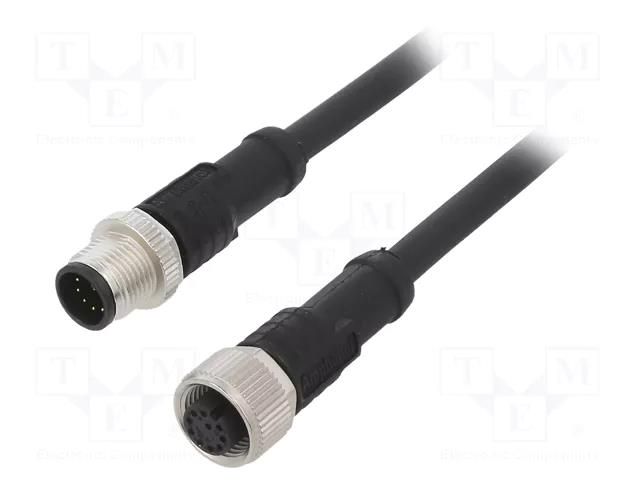 Cable: for sensors/automation; plug; PIN: 10; M12 male,M12 female AMPHENOL LTW M12A10ML12AFLSB002