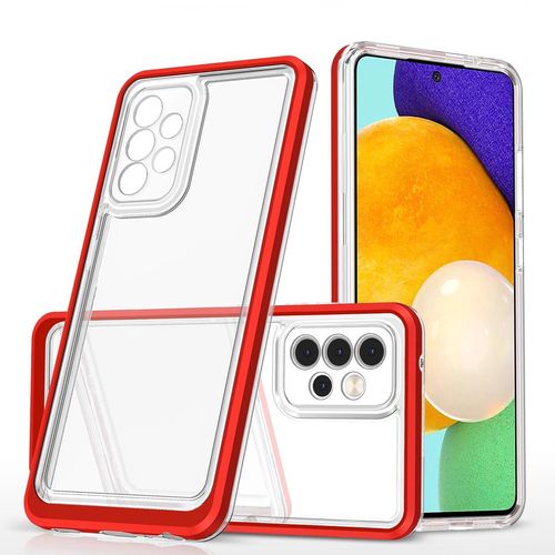 Clear 3in1 Case for Samsung Galaxy A73 Frame Cover Gel Red, Hurtel 5907769339707 5907769339707