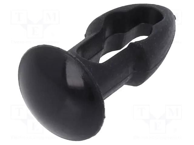 Rivet; polyamide; Rivet diam: 4.8mm; L.rivet: 6.4mm; black; UL94V-2 KEYSTONE KEYS3324