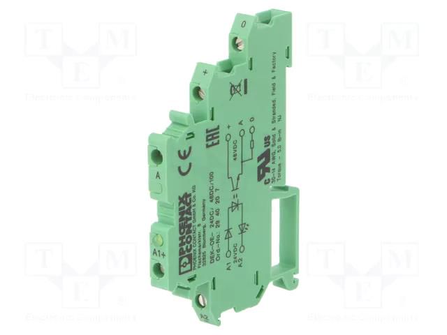 Conection module; for DIN rail mounting; -20÷60°C; 6.2x80x56mm PHOENIX CONTACT DEK-OE-24DC/48/100