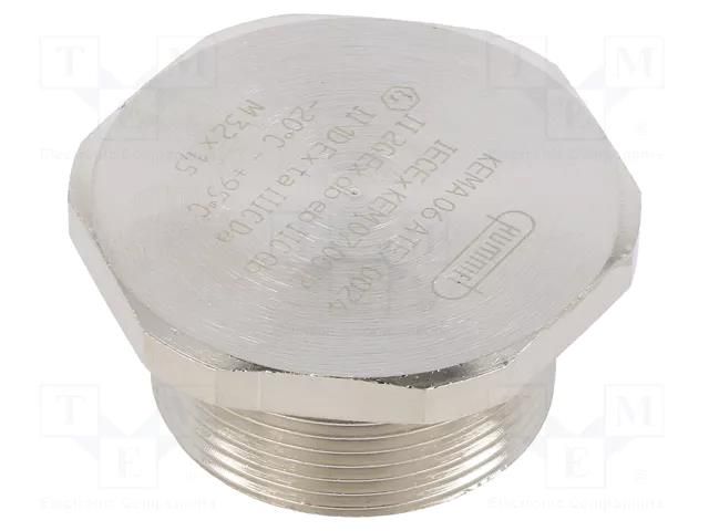 Stopper; M32; 1.5; IP68; brass; Plating: nickel; V-Ms-Ex-d; -20÷95°C HUMMEL HUMMEL-1875320050