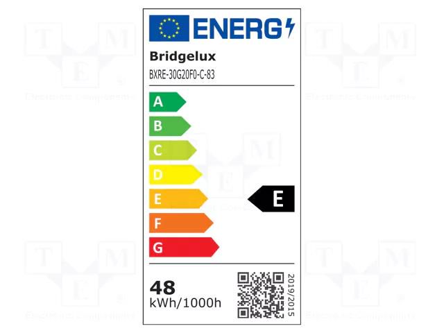 Power LED; COB; 17.1W; 3000K; 3210lm; 120°; Front: flat; CRImin: 90 BRIDGELUX BXRE-30G20F0-C-83