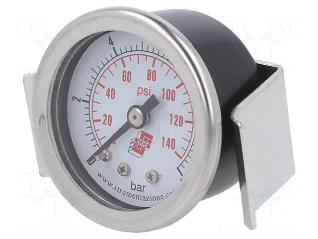 Manometer; 0÷10bar; non-aggressive liquids,inert gases; 40mm PNEUMAT M40A.NC010G18