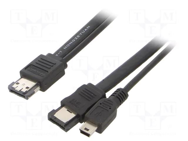 Cable: SATA; SATA plug,USB B mini plug,both sides; 1m; black GEMBIRD CC-ESTP-EST/USB