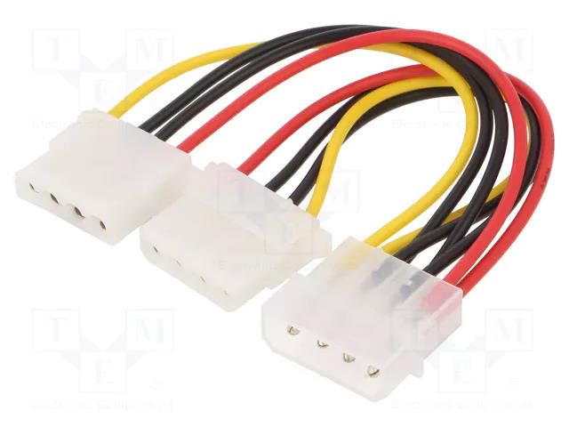 Cable: mains; Molex male,Molex female x2; 0.15m; Cablexpert GEMBIRD CC-PSU-1