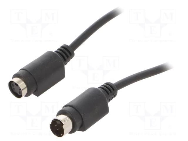 Cable; DIN mini 4pin socket,DIN mini 4pin plug; 1.8m; black GEMBIRD CCV-513