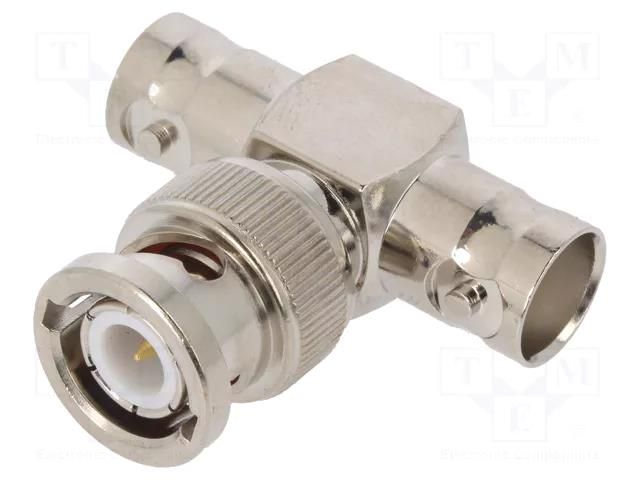 T adapter; BNC male,BNC female x2; Insulation: PTFE; 50Ω MUELLER ELECTRIC BU-P3285