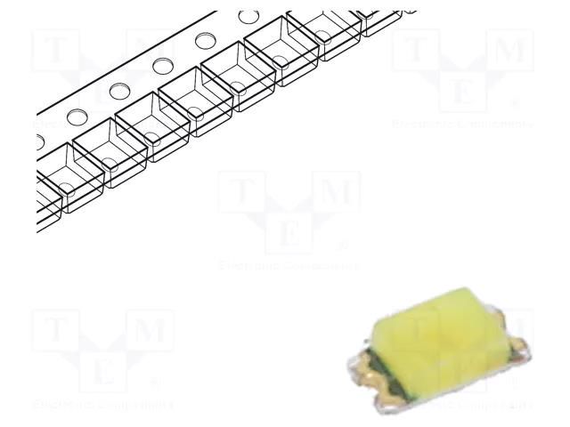 LED; white cold; SMD; 0603; 56÷120mcd; 5mA; 2.9VDC; Lens: yellow ROHM SEMICONDUCTOR SMLD12WBN1W1