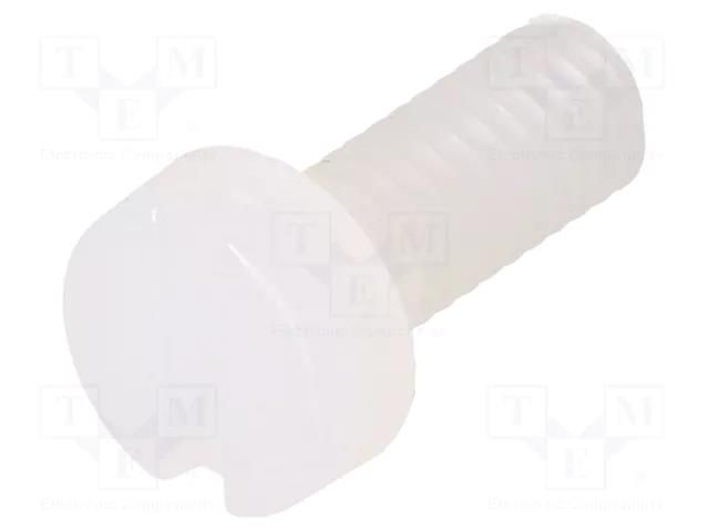 Screw; M4x10; 0.7; Head: cheese head; slotted; 1.3mm; polyamide DREMEC DR8G201M4X10