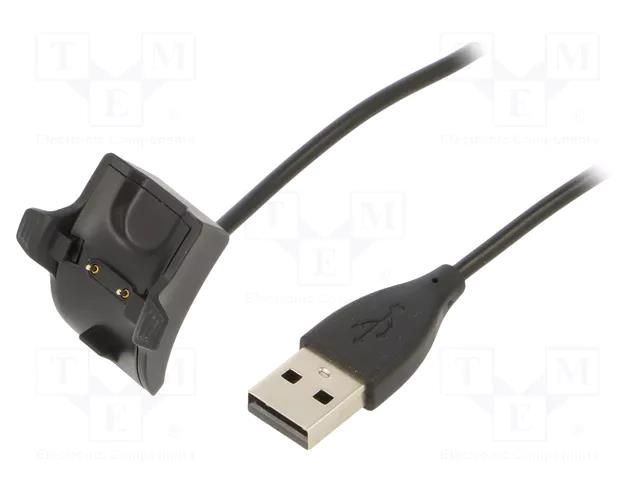 Cable: for smartwatch charging; 1m; 1A; black AKYGA AK-SW-03