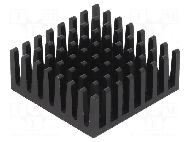 Heatsink: extruded; grilled; BGA; black; L: 27.9mm; W: 27.9mm; 658 Wakefield Thermal 658-45AB