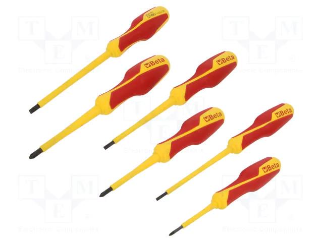 Kit: screwdrivers; insulated; 1kVAC; Phillips,slot; 6pcs. BETA BE1273MQ/D6