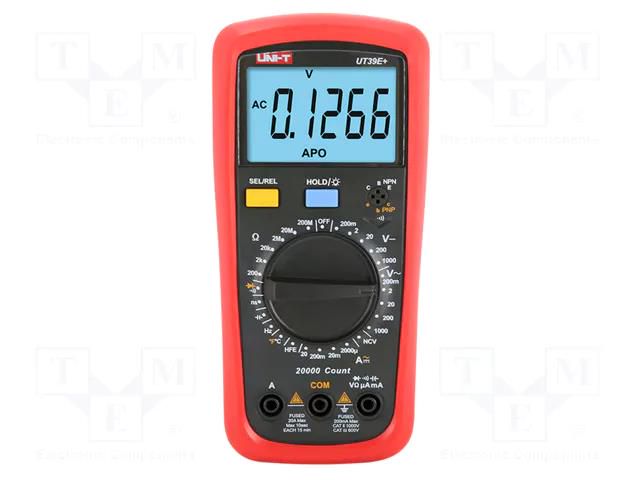 Digital multimeter; LCD; VDC: 200mV,2V,20V,200V,1kV; 2000uF UNI-T UT39E+