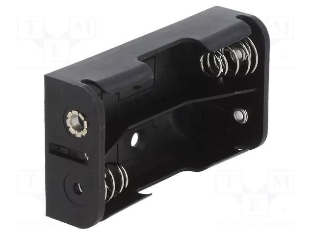 Holder; AA,R6; Batt.no: 2; PCB,THM; for PCB; polypropylene; steel KEYSTONE KEYS2462