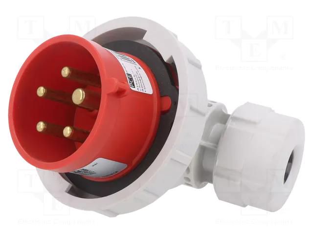 Connector: AC supply 3-phase; plug; male; 16A; 400VAC; IEC 60309 PCE 80152-6