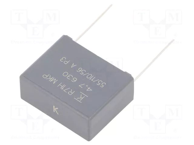 Capacitor: polypropylene; R71; 4.7uF; Uoper: 630VDC; 220VAC; THT KEMET R71PR447050H6K