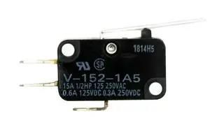 MICRO SW, SPDT, 15A, 250VAC, SOLDER LUG V-152-1A5