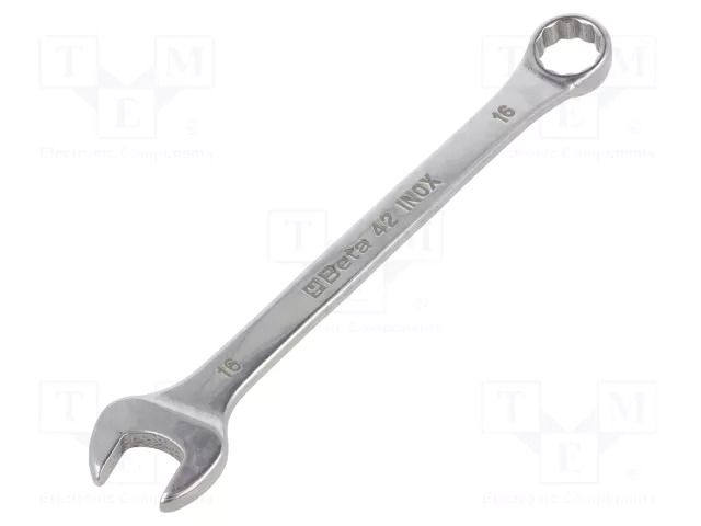 Wrench; combination spanner; 16mm; stainless steel BETA BE42INOX/16