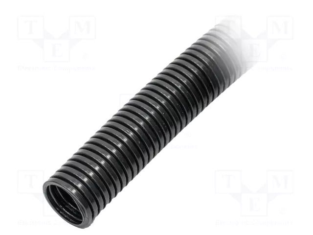Protective tube; Size: 16; polyamide 6; black; HelaGuard; IP66 HELLERMANNTYTON HG-FR16-PA6-FR-BK