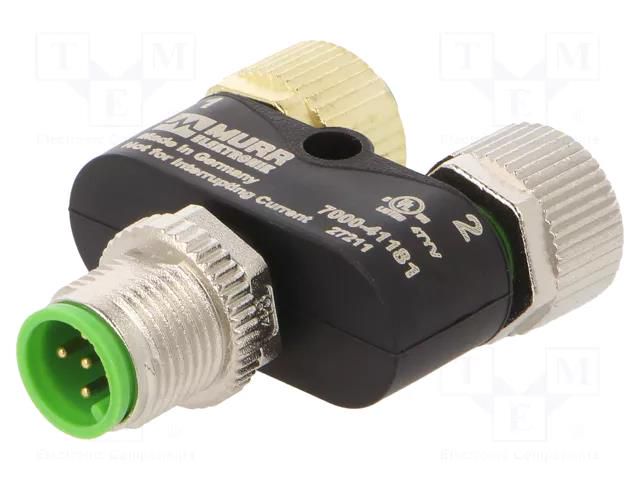 T adapter; M12 male,M12 female x2; A code-DeviceNet / CANopen MURR ELEKTRONIK 7000-41181-0000000