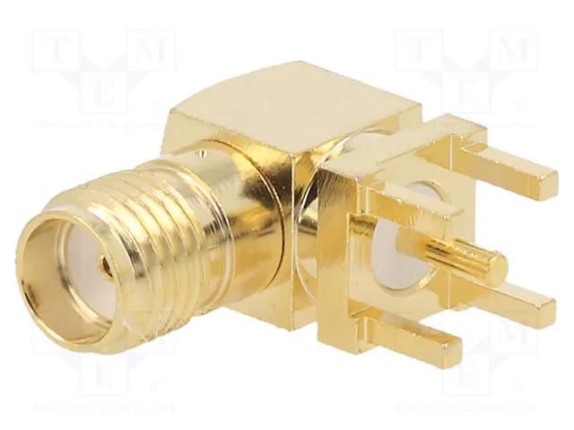 Connector: SMA; socket; female; angled 90°; 50Ω; THT; on PCBs; PTFE LINX TECHNOLOGIES CONSMA002-G