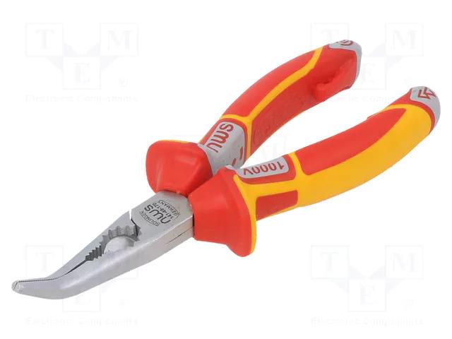 Pliers; insulated,curved,telephone; 170mm; Cut: with side face NWS NW141-49VDE-170