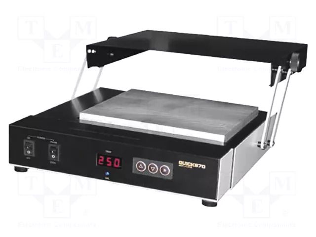 Preheater; 800W; 180x200mm; 230VAC; ESD; Dimensions: 290x280x100mm QUICK QUICK-870ESD