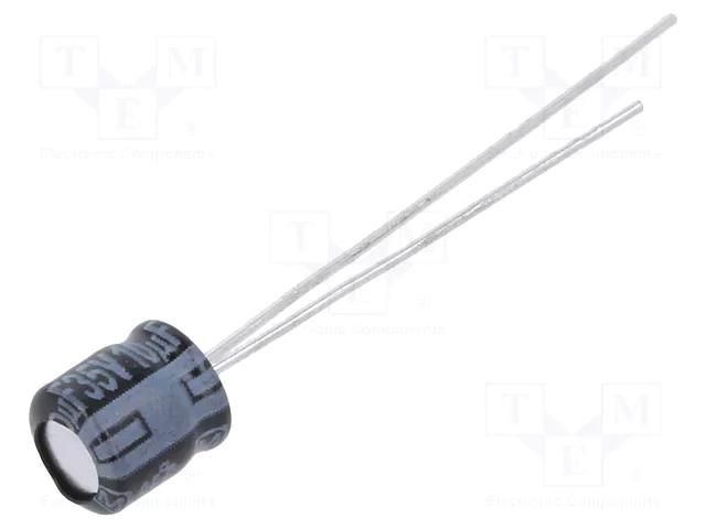 Capacitor: electrolytic; THT; 10uF; 35VDC; Ø5x5mm; Pitch: 2mm; ±20% PANASONIC ECEA1VKS100