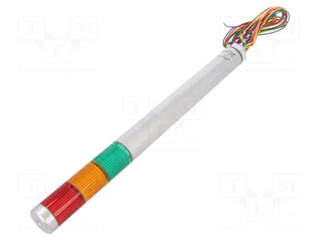 Signalling column; red/amber/green; LED; 24VDC; IP65; MP; ABS PATLITE MP-302-RYG