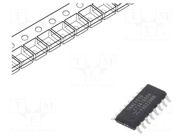 IC: digital; multiplexer; Ch: 1; IN: 12; CMOS; SMD; SO16; 2÷6VDC; HC NEXPERIA 74HC151D.653